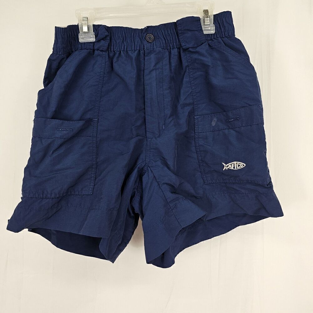 AFTCO Original Fishing Shorts Navy Blue Size 30 M01 Tackle Cargo Bluewater